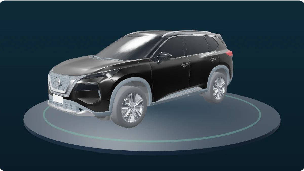 A Nissan Rogue, from the Build Studio's 3D model rather than a manufacturer photograph.