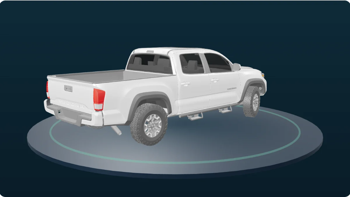 A Toyota Tacoma, from the Build Studio's 3D model rather than a manufacturer photograph.